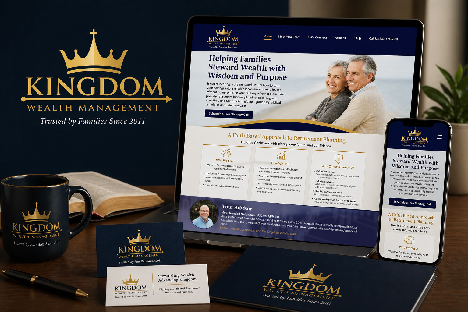 Kingdom Wealth Management logo and website design portfolio image