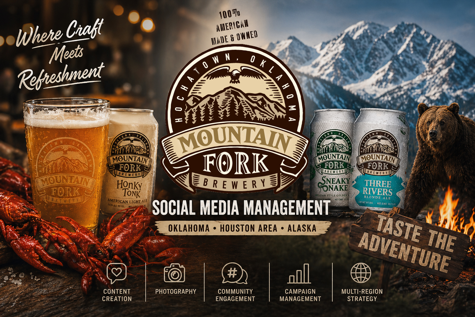 Mountain Fork Brewery social media management portfolio image