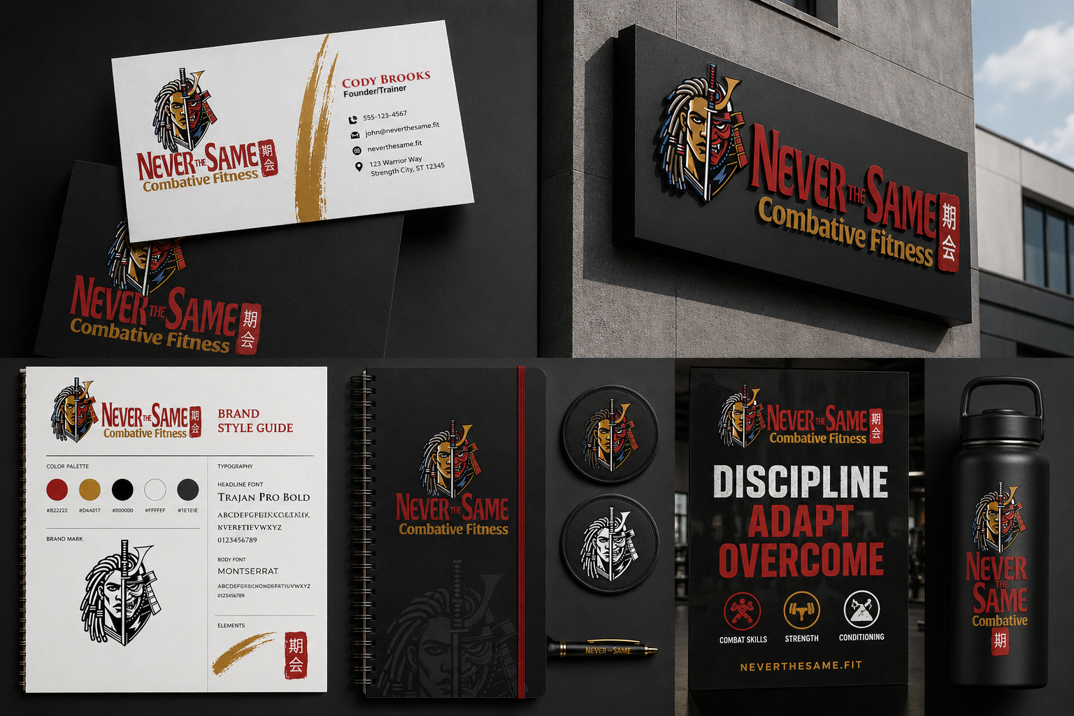Never the Same Combative Fitness branding portfolio image