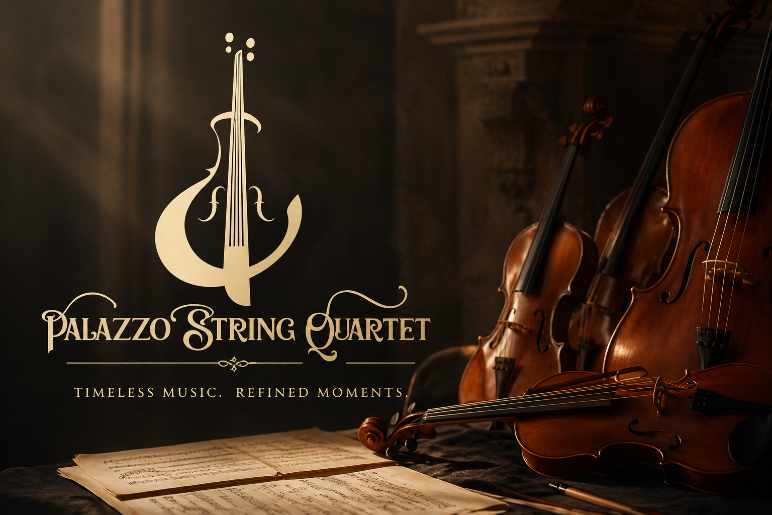 Palazzo String Quartet branding and concert poster design