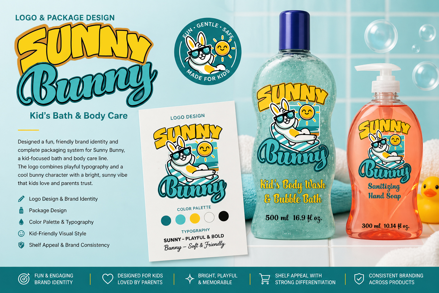 Sunny Bunny logo and packaging design portfolio image
