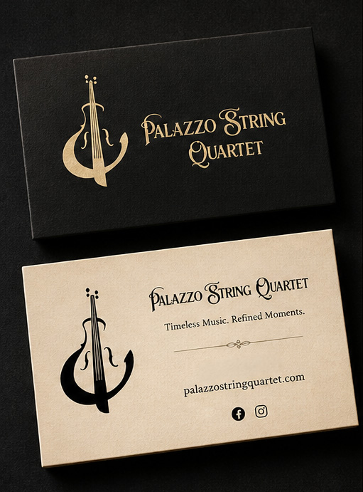 Palazzo String Quartet business card design